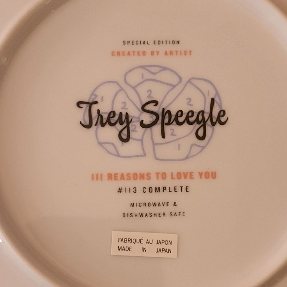 NWT 2 Anthropologie Trey Speegle Salad Plates 111 Reasons To Love You 113 Tender - Picture 5 of 5